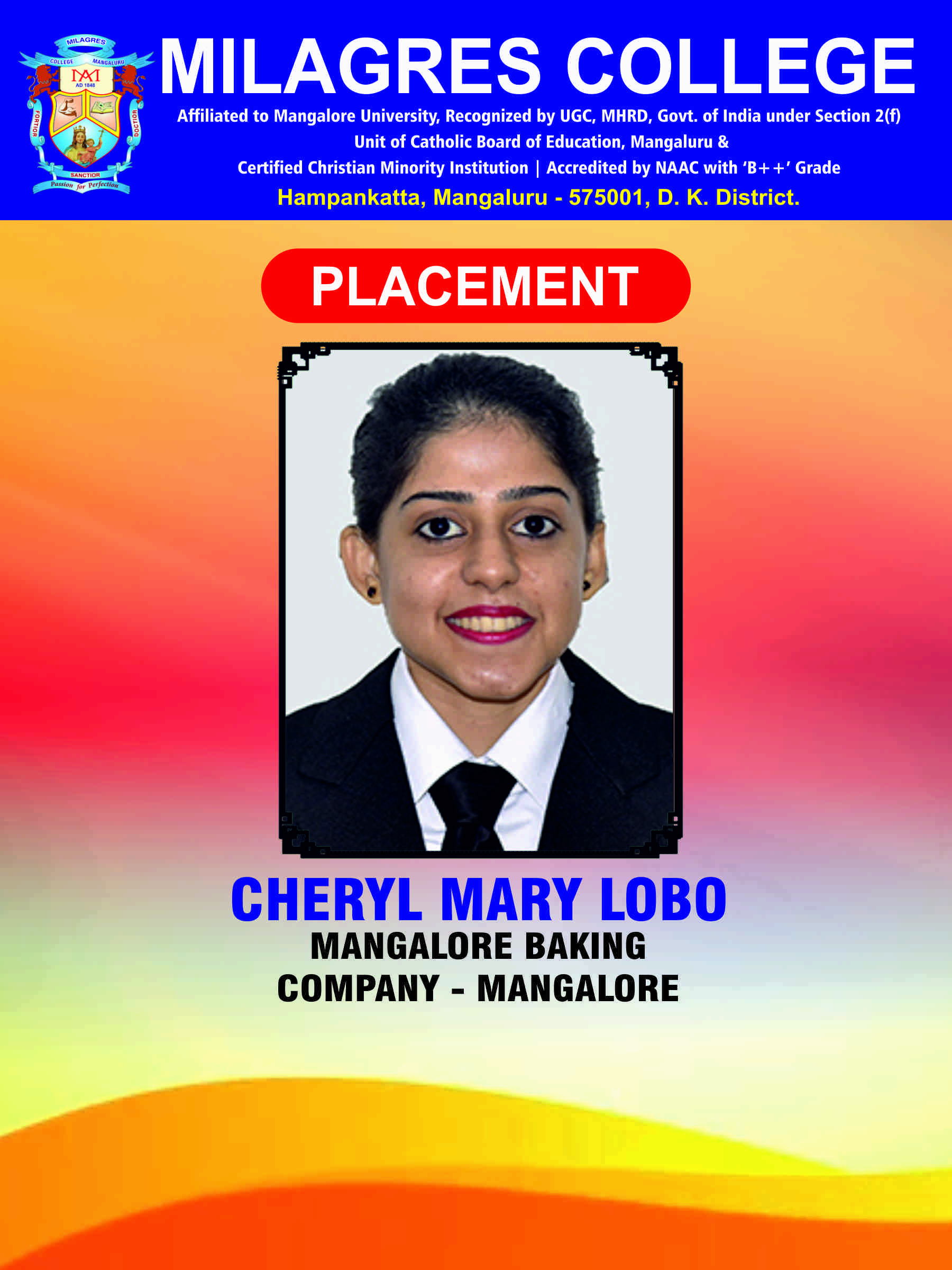 Successfully placed student